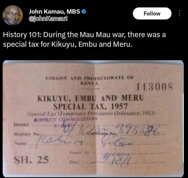 John kamau mbs hnkamay follow history 101 during the mau mau war, there was a sp