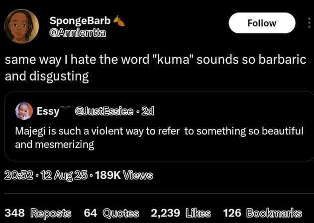 Spongebarb annieinta follow same way i hate the word kuma sounds so barbaric and