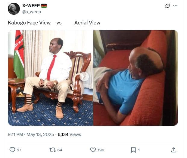 Xweep x_weep kabogo face view aerial view 9.11 pm may 13, 6,134 views tl 64 196