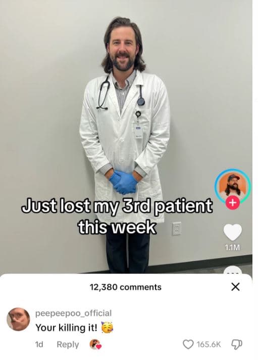 Just lostmy 3rdpatient this week im 12,380 comments peepeepoo official your kill