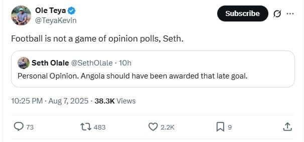 Ole teya teyakevin subscribe football is not a game of opinion polls, seth seth