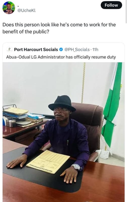 Follow uchekl does this person look like hes come to work for the benefit of the