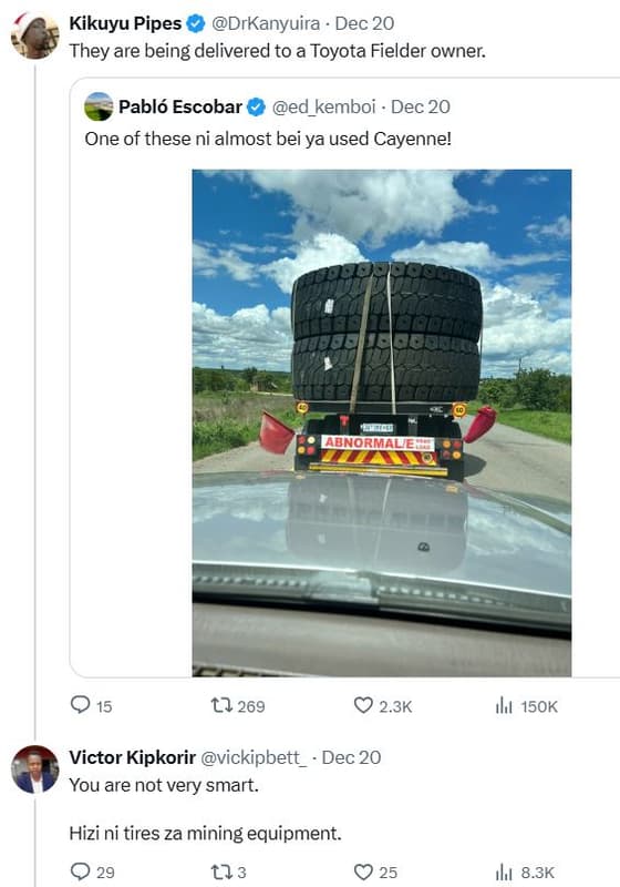 Kikuyu pipes drkanyuira dec 20 they are being delivered to a toyota fielder owne