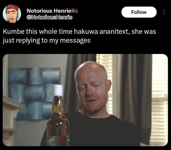 Notorious henrie notorioushenrie follow kumbe this whole time hakuwa ananitext,