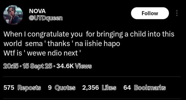 Nova utdqueen follow when i congratulate you for bringing a child into this worl