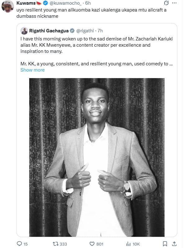 Kuwams kuwamocho uyo resilient young man alikuomba kazi ukalenga ukapea mtu alic