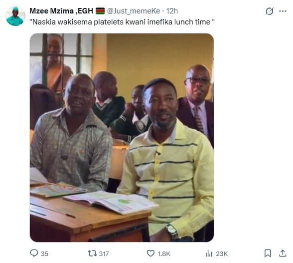 Mzee mzima,egh just_memeke 12h naskia wakisema platelets kwani imefika lunch tim