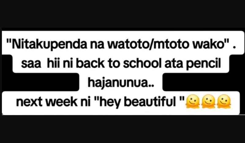 Nitakupenda na watotolmtoto wako saa hii ni back to school ata pencil hajanunua