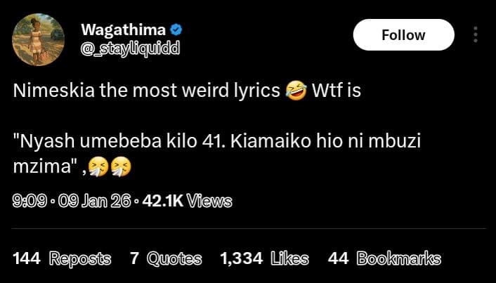 Wagathima sylfquidd follow nimeskia the most weird lyrics wtf is nyash umebeba k