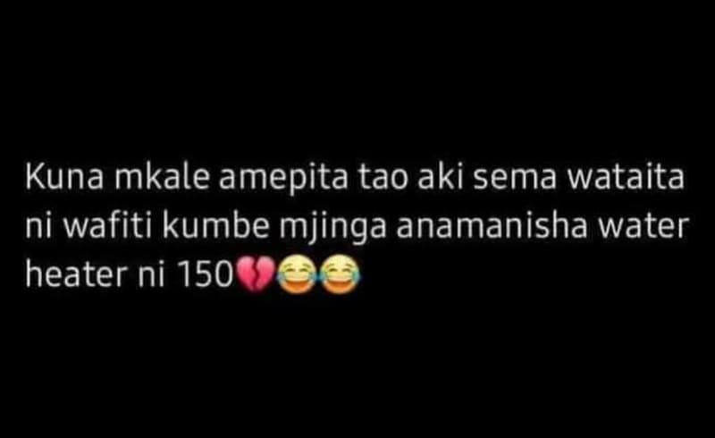 Kuna mkale amepita tao aki sema wataita ni wafiti kumbe mjinga anamanisha water