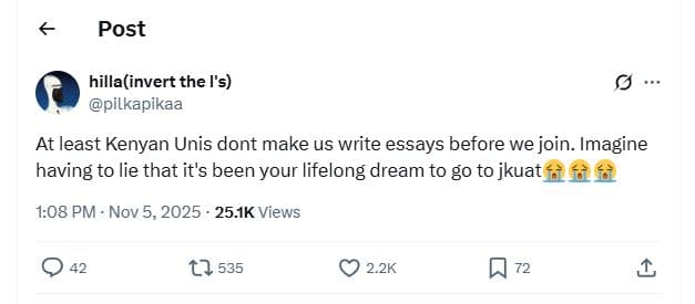 Post hillainvert the l's pilkapikaa at least kenyan unis dont make us write essa