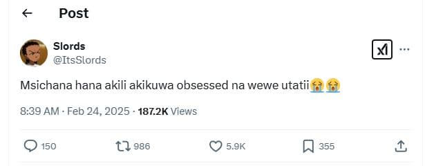 Post slords itsslords msichana hana akili akikuwa obsessed na wewe utatii 8.39 a