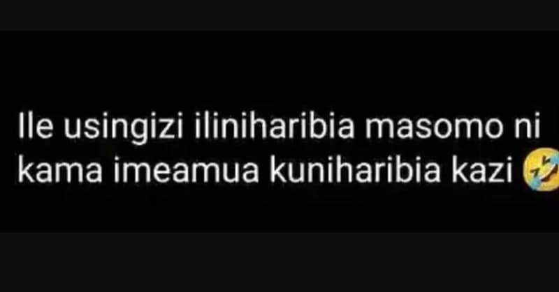 Ile usingizi iliniharibia masomo ni kama imeamua kuniharibia kazi