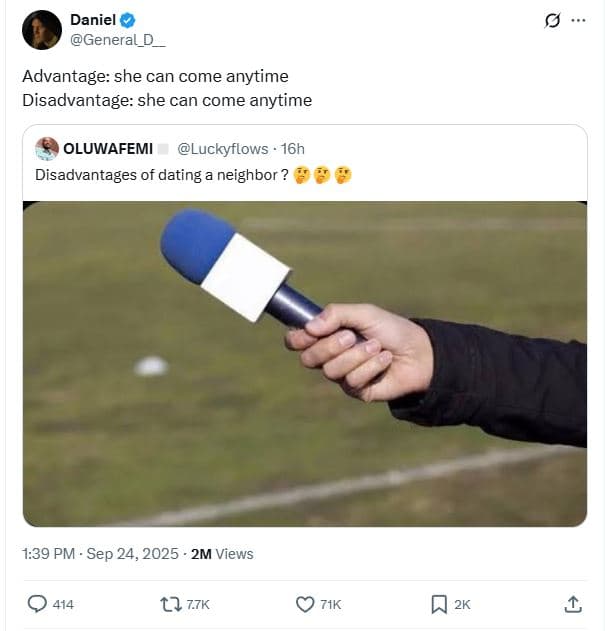 Daniel general_d advantage she can come anytime disadvantage she can come anytim