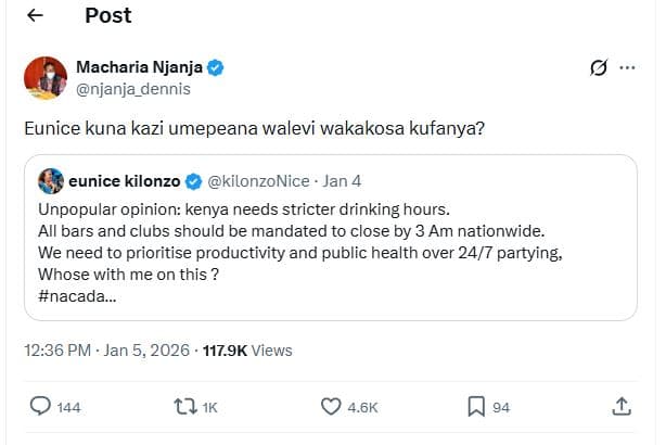 Post macharia njanja njanja_dennis eunice kuna kazi umepeana walevi wakakosa kuf