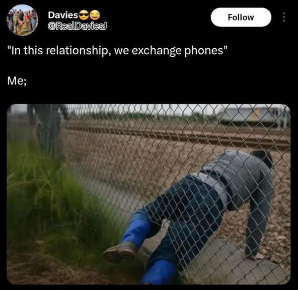 Davies realdavies follow in this relationship we exchange phones me