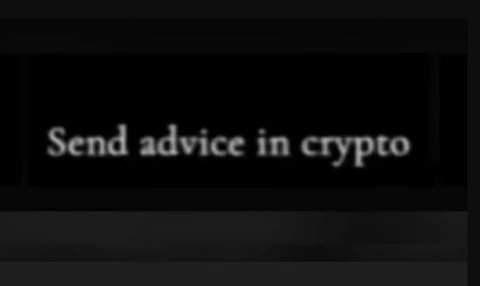 Send advice in crypto