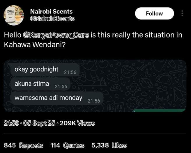 L nairobi scents naflobiscenis follow hello kenyapower_care is this really the s