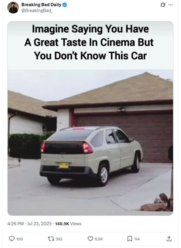 Breaking bad daily breakingbad_ imagine saying you have a great taste in cinema