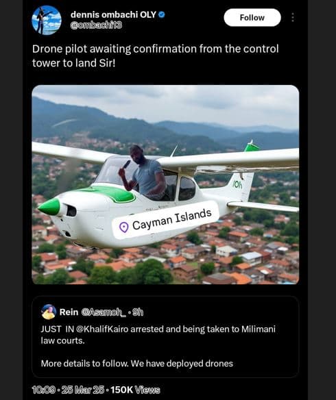 Dennis ombachi oly ouach1s follow drone pilot awaiting confirmation from the con