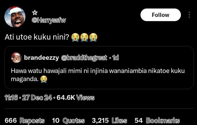 Follow harnyssfw ati utoe kuku nini? 000 brandeezzy braddthegreat 1d hawa watu h