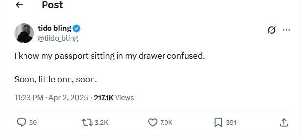 Post tido bling tiido_bling know my passport sitting in my drawer confused. soon