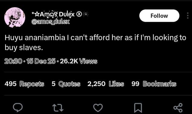 Xamog dulex amos dulex follow huyu ananiambia l can't afford her as if i'm looki