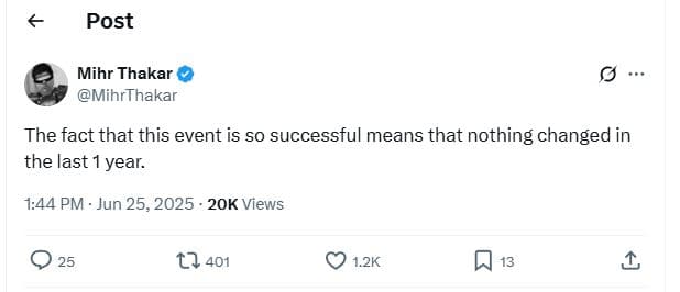 Post mihr thakar mihrthakar the fact that this event is so successful means that