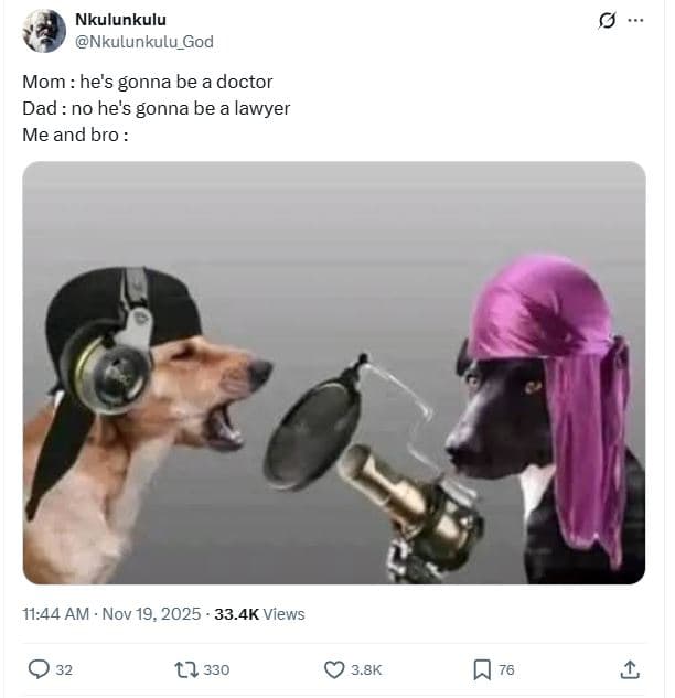 Nkulunkulu nkulunkulu_god mom he's gonna be a doctor dad no he's gonna be a lawy