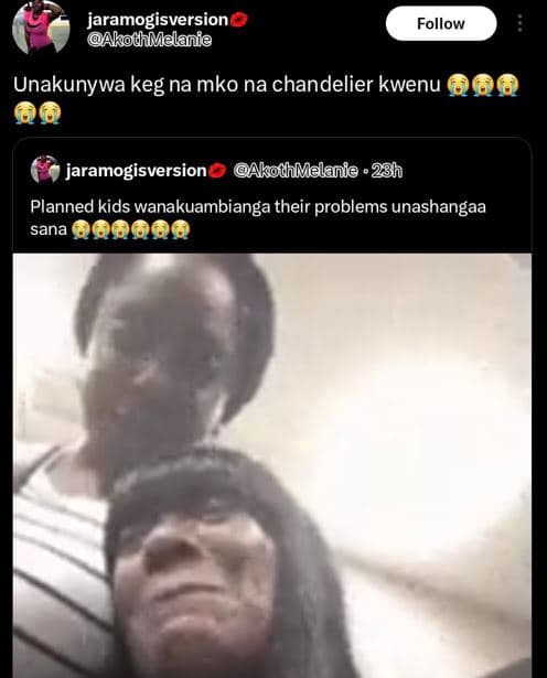 Jaramogisversion akotmelanie follow unakunywa keg na mko na chandelier kwenu 000
