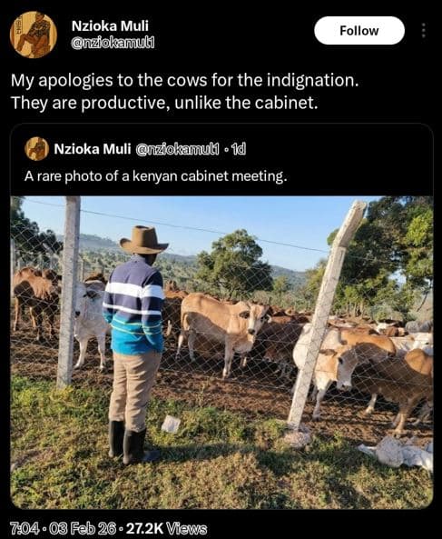 Nzioka muli fokamul follow my apologies to the cows for the indignation. they ar