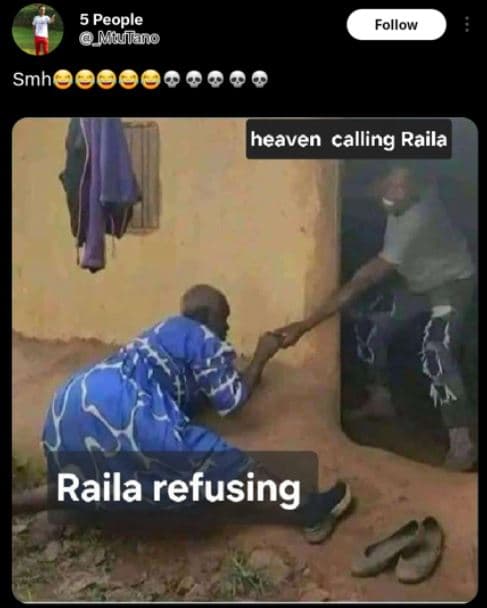 5 people mulano follow smh heaven calling raila raila refusing