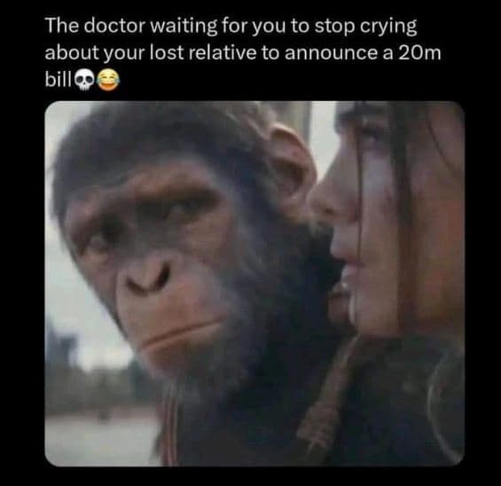 The doctor waiting for you to stop crying about your lost relative to announce a