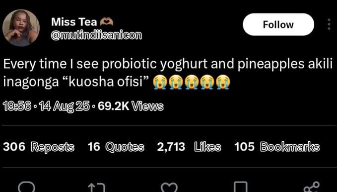Miss tea mmudndiisanicon follow every time i see probiotic yoghurt and pineapple
