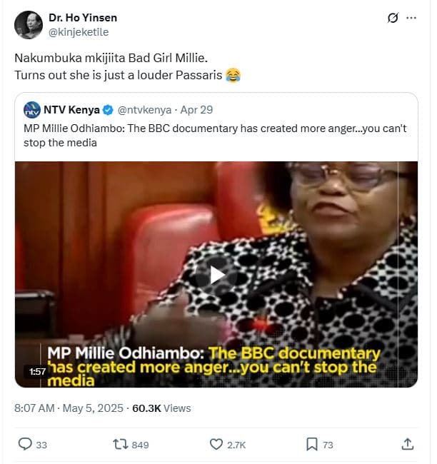 Dr. ho yinsen kinjeketile nakumbuka mkijiita bad girl millie turns out she is ju