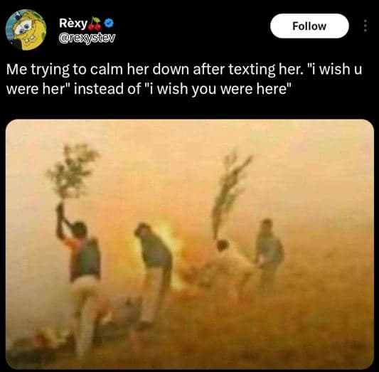 Rèxy xystev follow me trying to calm her down after texting her. wish u were her