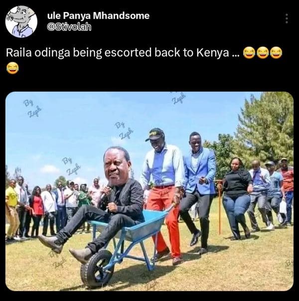 Ule panya mhandsome stvolah raila odinga being escorted back to kenya 3 18