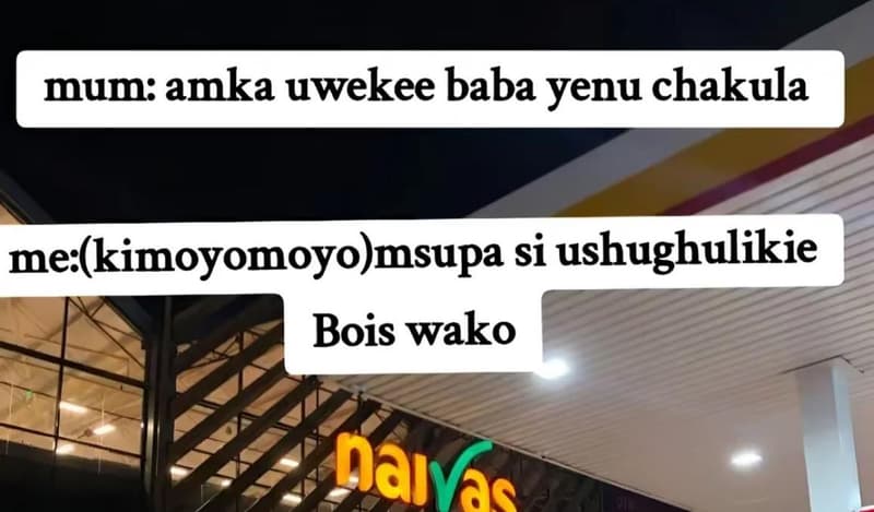 Mum amka uwekee baba yenu chakula mekimoyomoyomsupa si ushughulikie bois wako pa