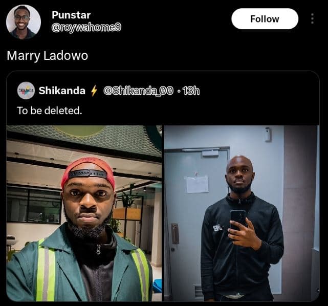 Punstar iwahomeg follow marry ladowo shikanda shikanda0 13h to be deleted.