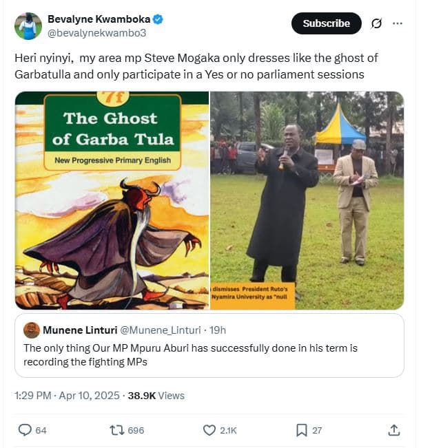 Bevalyne kwamboka bevalynekwambo3 subscribe heri nyinyi, my area mp steve mogaka