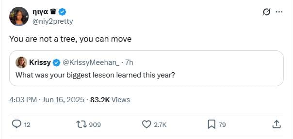 Nıya niyzpretty you are not a tree you can move krissy krissymeehan _ what was y