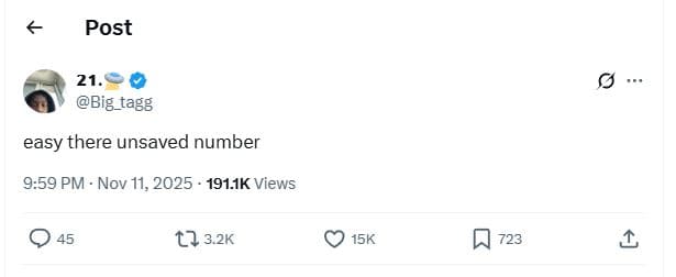 Post 21 big_tagg easy there unsaved number 9.59 pm nov 11, 191.1k views t2 3.2k