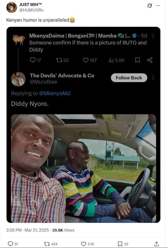 Just mihtm humuorn kenyan humor is unparalleled mkenyadaima bongani mamba 5d som