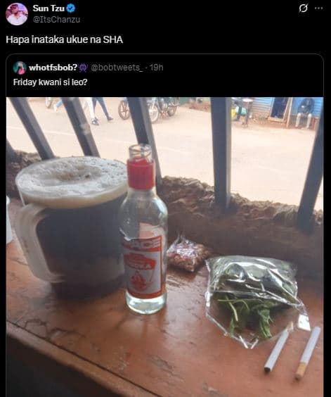 Sun tzu itschanzu hapa inataka ukue na sha whotfsbob? bobtweets 19n friday kwani