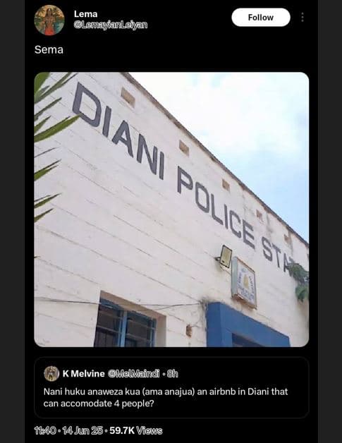 Lema leneyanely follow sema k melvine me vandi nani huku anaweza kua ama anajua