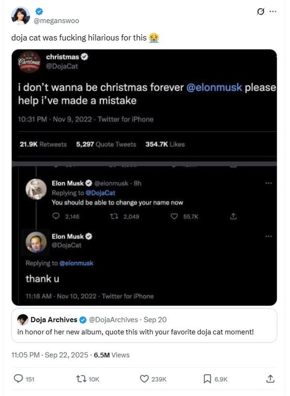 Meganswoo doja cat was fucking hilarious for this christmas dojacat gvu idon't w