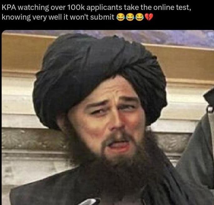 Kpa watching over 1ook applicants take the online test, knowing very well it won