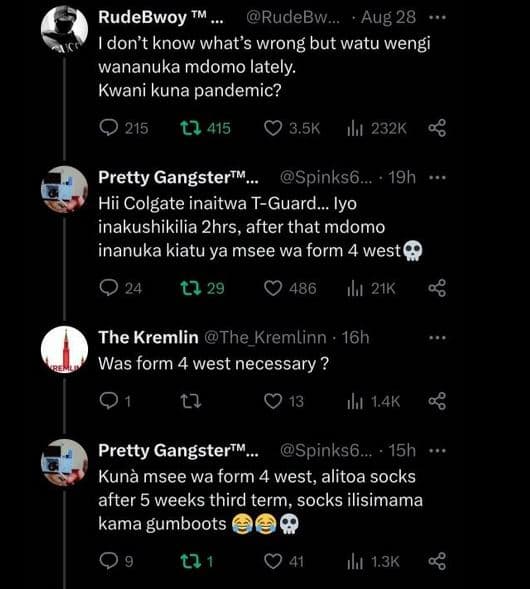 Rudebwoy rudebw_. aug 28 idon't know what's wrong but watu wengi wananuka mdomo