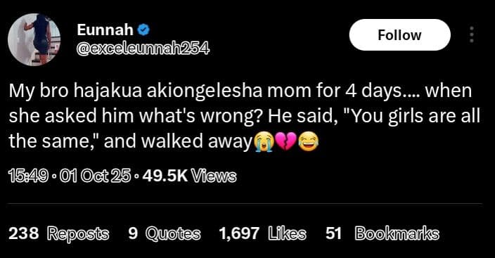 Eunnah exceleunnah254 follow my bro hajakua akiongelesha mom for 4 days_ when sh