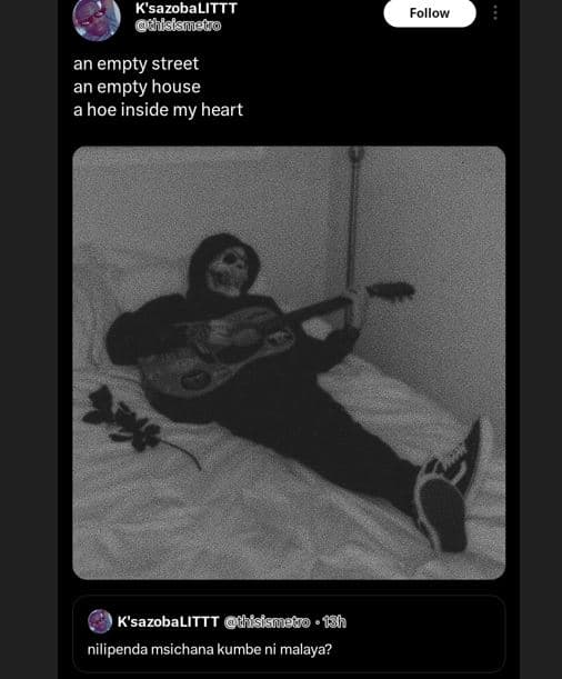 K'sazobalittt ahnisismeto follow an empty street an empty house ahoe inside my h